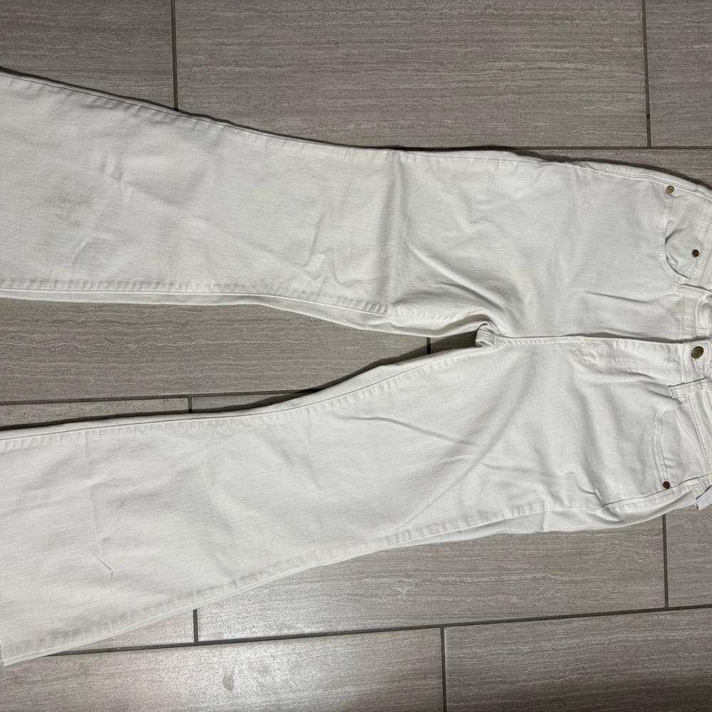 Judy Blue Cream Frayed Hem Jeans